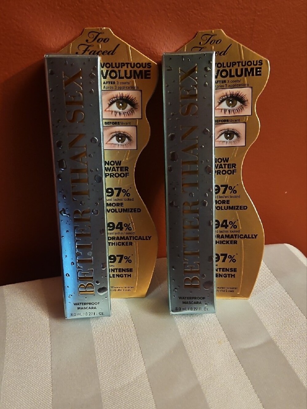 Too Faced Better Than Sex Waterproof Mascara - Teal Packaging (Lot of 2)